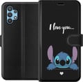Pikkukuva 1 / 3: Yhteensopiva Lompakkokotelo Samsung Galaxy A32 5G Stitch Minä Rakastan Sinua