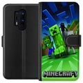Miniatyrbild 1 av 3: Kompatibelt Plånboksfodral till OnePlus 8 Pro Minecraft Creeper mobilskal i klassisk grön pixelstil