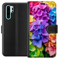 Miniatyrbillede 1 af 3: Kompatibel Tegnebogsetui til Huawei P30 Pro Hortensia hortensiablomster farverige blomster regnbue blomstermønster lilla pink blå gul orange kunst