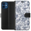 Pikkukuva 1 / 3: Yhteensopiva Lompakkokotelo Apple iPhone 12 mini Kukat & Linnut - Romanttinen Vintage-tyylinen Kuviointi