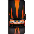 Miniatyrbilde 2 av 2: Kompatibelt Lommeboketui til Samsung Galaxy A03s Lamborghini Huracán oransje superbil luksusbil sportsbil racing frontvisning bil eksotisk rask plaka