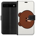 Pikkukuva 1 / 3: Yhteensopiva Lompakkokotelo Google Pixel 6a line friends brown