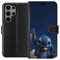 Miniatyrbild 1 av 3: Kompatibelt Plånboksfodral till Samsung Galaxy S23 Ultra Stitch Disney blå alien Lilo and Stitch kawaii character night sky stjärnhimmel cute cartoon