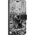 Miniatyrbillede 3 af 3: Kompatibel Tegnebogsetui til Samsung Galaxy S22 Ultra 5G Middelalderlig ridder slagmark kriger ridder rustning episk slagmark sort-hvid fantasy krige