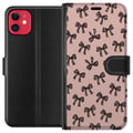 Miniatyrbilde 1 av 3: Kompatibelt Lommeboketui til Apple iPhone 11 sløyfe mønster leopard rosetter rosa søt mote jentete retro design trykk tapet stil rosa bakgrunn kunst