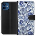 Pikkukuva 1 / 3: Yhteensopiva Lompakkokotelo Apple iPhone 12 mini Kukat Sininen...