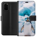 Miniatyrbilde 1 av 3: Kompatibelt Lommeboketui til Samsung Galaxy S20+ Pingvin med briller morsomt vinterdesign humoristisk kald stil med is hav og en trendy moderne følel