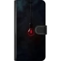 Pikkukuva 3 / 3: Yhteensopiva Lompakkokotelo Xiaomi 12 Tummanpunainen hehkulamppu tummassa ympäristössä, elegantti futuristinen muotoilu taiteellisella vivahteella si