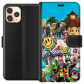 Miniatyrbillede 1 af 3: Kompatibel Tegnebogsetui til Apple iPhone 11 Pro Roblox Party farverigt motiv med spilfigurer og gamingenergi til alle fans