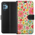 Miniatyrbillede 1 af 3: Kompatibel Tegnebogsetui til Samsung Galaxy A32 5G Legesyge blomster i et farverigt håndmalet mønster
