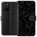 Miniatyrbild 1 av 3: Kompatibelt Plånboksfodral till Samsung Galaxy S10 Lite Abstrakta ansikten linjekonst i vitt på mörk bakgrund modern minimalistisk stil för konstälsk