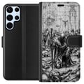 Miniatyrbillede 1 af 3: Kompatibel Tegnebogsetui til Samsung Galaxy S22 Ultra 5G Middelalderlig ridder slagmark kriger ridder rustning episk slagmark sort-hvid fantasy krige