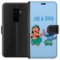 Miniatyrbillede 1 af 3: Kompatibel Tegnebogsetui til Samsung Galaxy S9+ Lilo og Stitch, der danser hula i en farverig tropisk illustration