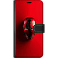 Pikkukuva 3 / 3: Yhteensopiva Lompakkokotelo Apple iPhone 12 mini Iron Man Marvel kypärä juliste Avengers Tony Stark naamio punainen supersankari retro sarjakuva kuvi