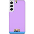 Miniatyrbild 1 av 3: Kompatibelt Mobilskal till Samsung Galaxy S22 5G Minions illustration med lila och blå bakgrund humoristiskt filmtema för fans av roliga karaktärer