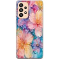 Pikkukuva 1 / 3: Yhteensopiva Puhelinkuori Samsung Galaxy A33 5G Akvellimaalaus, jossa on suuria kukkia vaaleanpunaisen, sinisen ja keltaisen sävyissä pehmeässä, tait