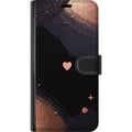Miniatyrbillede 3 af 3: Kompatibel Tegnebogsetui til Apple iPhone 12 Stiliseret kærlighedstema i mørke toner med kobberglans