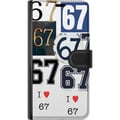 Pikkukuva 3 / 3: Yhteensopiva Lompakkokotelo Samsung Galaxy S23+ 67-meemi vintage-numerokollaasi – retro 6–7-numerodesign klassisilla kirjasimilla ja vintage-tunnelma