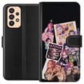 Pikkukuva 1 / 3: Yhteensopiva Lompakkokotelo Samsung Galaxy A33 5G HuntrX Manga Squad värikäs kuvitus, jossa on KPop-henkisiä tyttöjä piirretyssä anime-tyylissä ja vo