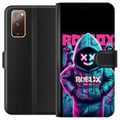 Miniatyrbillede 1 af 3: Kompatibel Tegnebogsetui til Samsung Galaxy S20 FE Roblox Hoodie Legend Mystisk Roblox-figur i blå hættetrøje med futuristisk neonlys