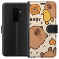 Miniatyrbillede 1 af 3: Kompatibel Tegnebogsetui til Samsung Galaxy S9+ Kawaii-kapivarillustration – Sødt tegnet design med ænder og appelsiner