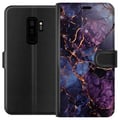 Miniatyrbillede 1 af 3: Kompatibel Tegnebogsetui til Samsung Galaxy S9+ Marmor Blå Lilla