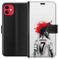 Miniatyrbilde 1 av 3: Kompatibelt Lommeboketui til Apple iPhone 11 Ronaldo Red Energy-motiv med Cristiano Ronaldo i stilisert rødhvit design med en kraftfull følelse