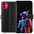 Pikkukuva 1 / 3: Yhteensopiva Lompakkokotelo Apple iPhone 11 Roblox Neon Player Värikäs Roblox-hahmo neonväreissä mustaa taustaa vasten modernissa pelityylissä