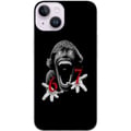 Pikkukuva 1 / 3: Yhteensopiva Puhelinkuori Apple iPhone 14 67-meemi-kauhukasvo musta ja punainen – kauhun inspiroima viraali 6–7-design vahvalla kontrastilla ja ikoni