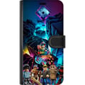 Miniatyrbillede 3 af 3: Kompatibel Tegnebogsetui til Huawei P30 Pro Roblox futuristisk neonverden med spilcontrollere, figurer og lyseffekter – perfekt til alle gamingfans.