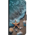 Miniatyrbild 2 av 2: Kompatibelt Plånboksfodral till Samsung Galaxy A20s Sjöstjärna och snäckor stranddesign med lugna vågor hav och sand inspirerad av semesterkänsla nat