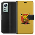 Pikkukuva 1 / 3: Yhteensopiva Lompakkokotelo Xiaomi 12 Pikachu syömässä ramenia japanilaisessa animen inspiroimassa tyylissä keltaista taustaa vasten, hauska moderni