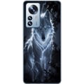 Miniatyrbillede 1 af 3: Kompatibel Mobilcover til Xiaomi 12 Pro Hvid ulv omgivet af lyn i mørk skov med dramatisk nattestemning