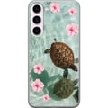 Pikkukuva 1 / 3: Yhteensopiva Puhelinkuori Samsung Galaxy S23+ Kilpikonnat ja hibiskukset trooppinen kukkia ja vettä sisältävä design rauhallinen lomatunnelma meren j