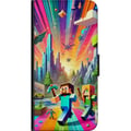 Miniatyrbilde 2 av 2: Kompatibelt Lommeboketui til Samsung Galaxy A03s Fortnite vs Minecraft