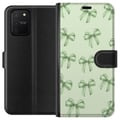 Pikkukuva 1 / 3: Yhteensopiva Lompakkokotelo Samsung Galaxy S10 Lite Vihreät rusetit kuvio söpö pastelli rusettikuvio saumaton lahjanauha esteettinen tausta aihe juli