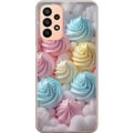 Miniatyrbilde 1 av 3: Kompatibelt Mobildeksel til Samsung Galaxy A23 Pastellmarengsmotiv med candyfargene rosa, blått og gult, søtt bakedesign for fikaelskere