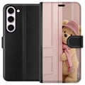 Pikkukuva 1 / 3: Yhteensopiva Lompakkokotelo Samsung Galaxy S23 Beige nalle, jolla on hattu ja huivi, romanttinen vaalea design lämpimällä sävyllä ja pehmeällä, tyyli