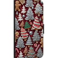 Miniatyrbild 2 av 2: Kompatibelt Plånboksfodral till Samsung Galaxy A20s Christmas Cookies Trees julmotiv med pepparkakor granar och vinterkänsla