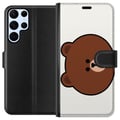 Pikkukuva 1 / 3: Yhteensopiva Lompakkokotelo Samsung Galaxy S22 Ultra 5G line friends brown