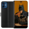 Miniatyrbild 1 av 3: Kompatibelt Plånboksfodral till Apple iPhone 12 Batman poster eating pizza DC Comics hero cartoon comic retro humor fun food illustration funny art