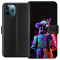 Miniatyrbilde 1 av 3: Kompatibelt Lommeboketui til Apple iPhone 12 Pro Roblox Neon Player Fargerik Roblox-figur i neonfarger mot svart bakgrunn i moderne gamingstil