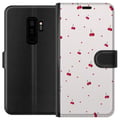 Miniatyrbillede 1 af 3: Kompatibel Tegnebogsetui til Samsung Galaxy S9+ Kirsebær og hjerter på hvid baggrund sødt romantisk design med minimalistisk udtryk og bløde toner
