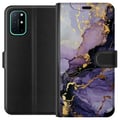 Pikkukuva 1 / 3: Yhteensopiva Lompakkokotelo OnePlus 8T Purppuranhohtoinen Marmori