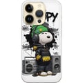 Miniatyrbild 1 av 3: Kompatibelt Mobilskal till Apple iPhone 14 Pro Snoopy i streetwear med hörlurar och graffitistil står bredvid boombox och ler stort, ett urbant moder