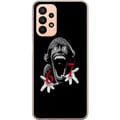 Miniatyrbilde 1 av 3: Kompatibelt Mobildeksel til Samsung Galaxy A23 67-meme-skrekkansikt svart og rødt – skrekk-inspirert viral 6–7-design med sterk kontrast og ikonisk u