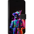 Miniatyrbilde 3 av 3: Kompatibelt Lommeboketui til Apple iPhone 12 Pro Roblox Neon Player Fargerik Roblox-figur i neonfarger mot svart bakgrunn i moderne gamingstil