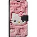 Miniatyrbillede 3 af 3: Kompatibel Tegnebogsetui til Samsung Galaxy S9+ Hello Kitty-inspireret pink fluffy design med et ikonisk katteansigt i kawaii-stil
