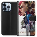 Miniatyrbilde 1 av 4: Kompatibelt Lommeboketui til Apple iPhone 13 Pro Arcane LoL-plakat League of Legends Netflix-anime Jinx Vi spillkarakterer fanart fantasykunst