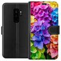 Miniatyrbillede 1 af 3: Kompatibel Tegnebogsetui til Samsung Galaxy S9+ Hortensia hortensiablomster farverige blomster regnbue blomstermønster lilla pink blå gul orange kuns